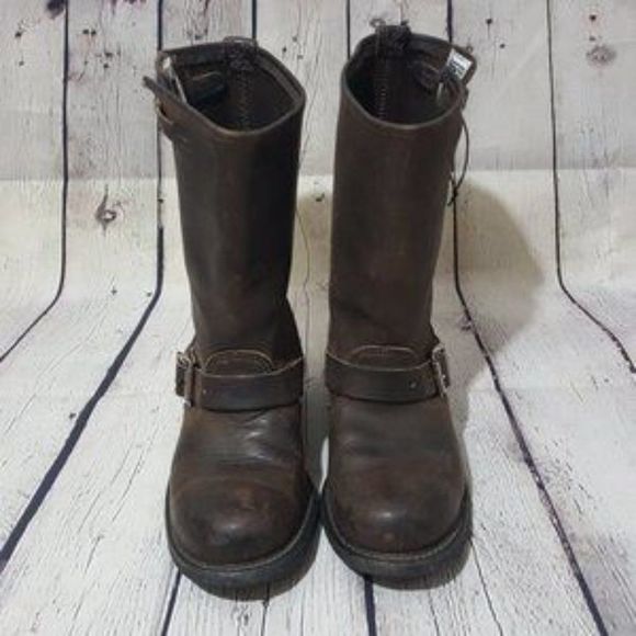 Frye Brown Combat & Moto Boots - Picture 3 of 9